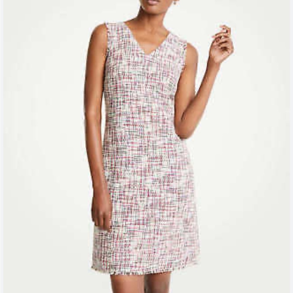 Ann Taylor - Woman's Rainbow Tweed Shift Dress